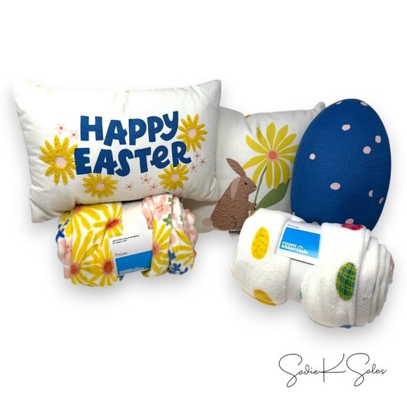 Target‎ Floral Happy Easter Lumbar Throw Pillow Room Essentials 2024 - Picture 4 of 4